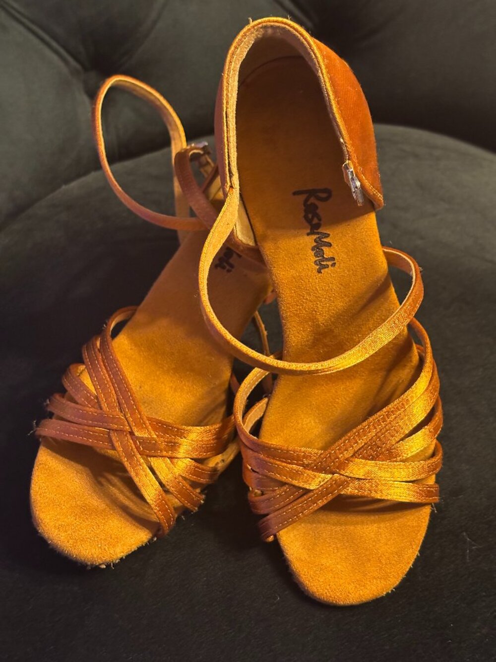 RoseMoli Latin Dance Shoes Satin Professional Ballroom Salsa Practice Perform